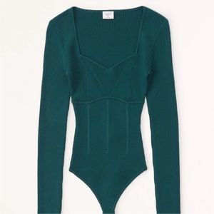 Abercrombie Green Corset Sweater Bodysuit